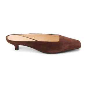 Matisse Womens Classy Square Toe Kitten Mules Dress Casual Low Heel 1-2" - Brown