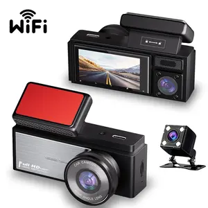 Plinader Infrared Night Vision Car Dvr, Three-Lens Rearview Camera, Parking Monitoring, WiFi & APP Control, Loop Recording
