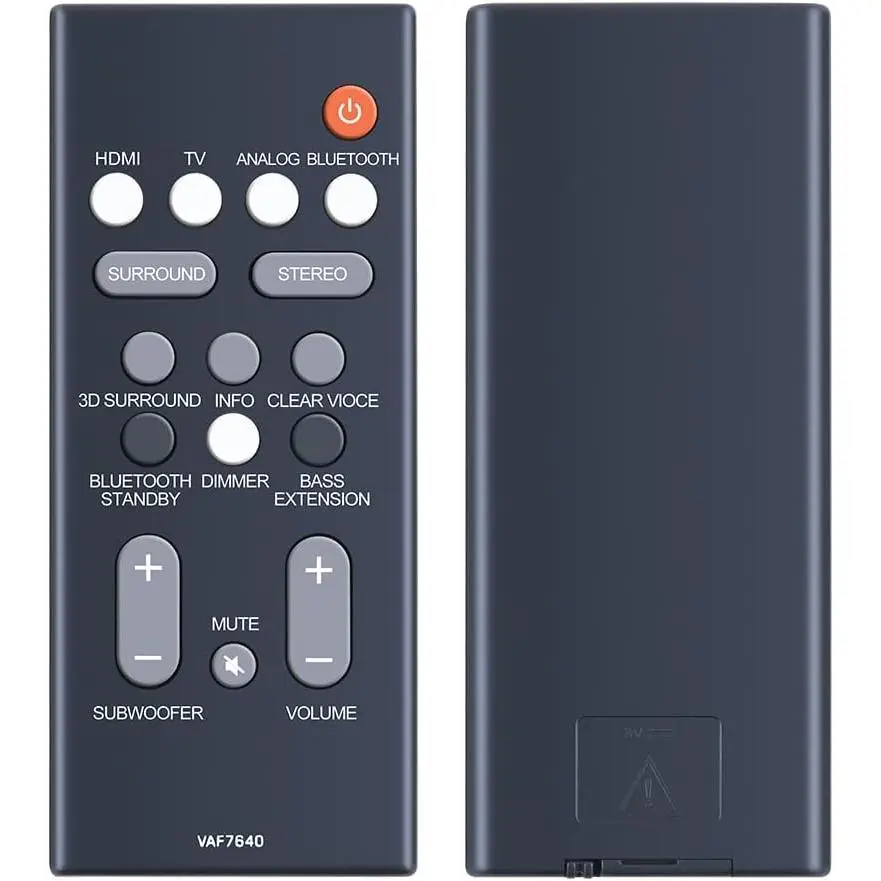 VAF7640-VAF76400 Soundbar Replacement Remote Control, Soundbar Control Audio Accessory Compatible with Yamaha Home Theater ATS-1080, YAS-108 Sound Bars