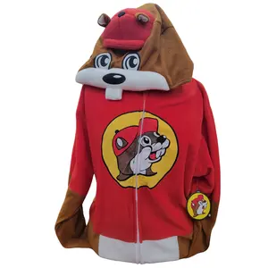 Buc-ee's Authentic Beaver Unisex Pajama Onesies - Cozy Full Body Jumpsuit with Zip-Up Front & Playful Beaver Tail - Perfect Loungewear Nightwear Costume for Adults