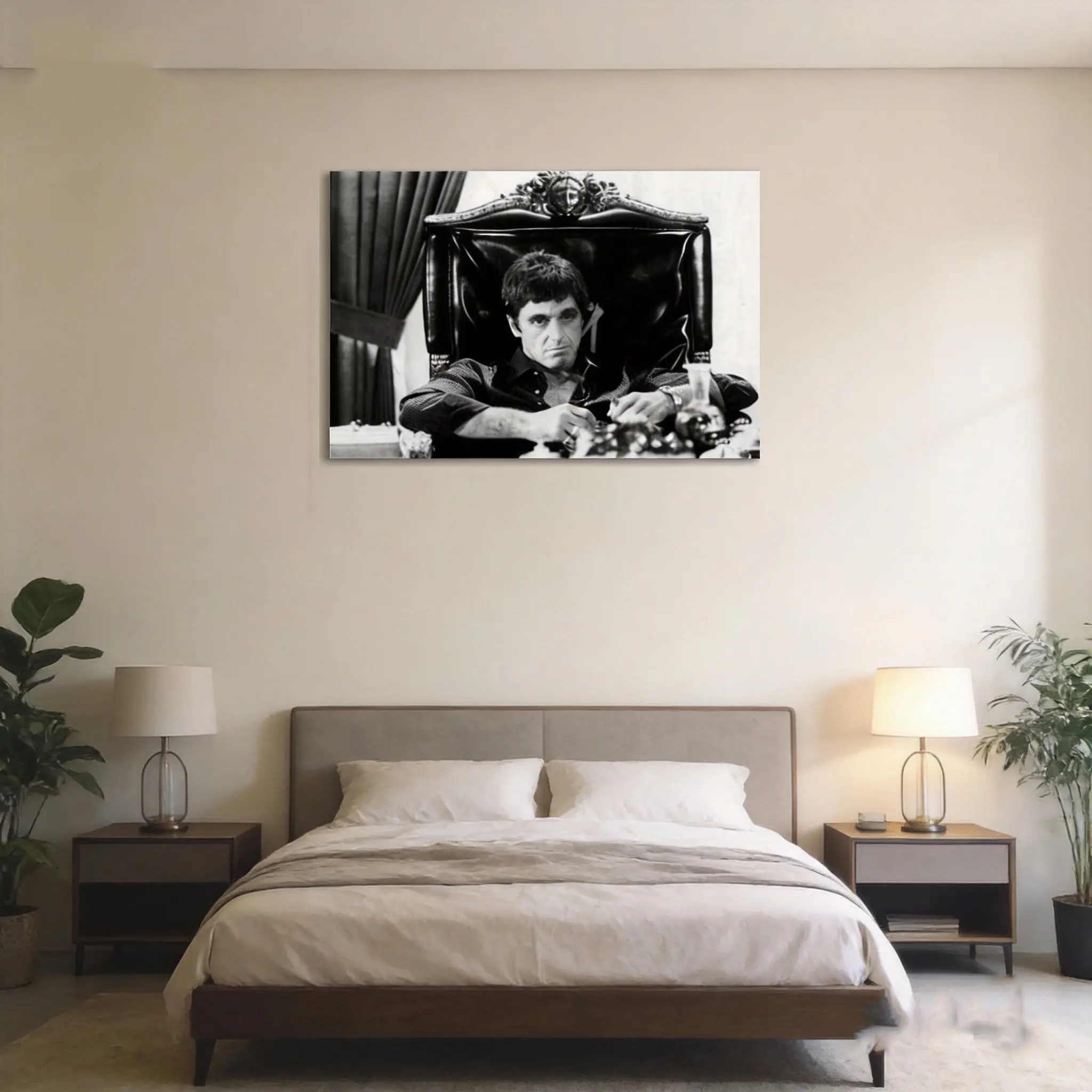 Tony Montana Scarface Frameless Canvas Poster - Bed Decor, Wall Artwork, Bathroom Wall Accent for Bedroom Home Hanging, Above Bed Wall Decor