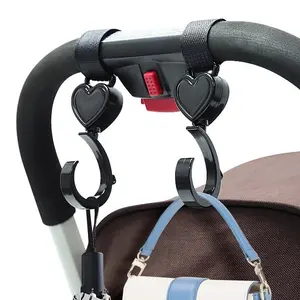 Baby Stroller Hooks Set, Multifunctional 360 Degree Rotating Pet Car Hooks, Universal Fit for Baby Cots & Bags, Essential Pram Accessories