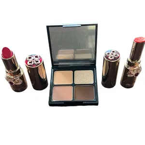 The First Geniture Lipstick & Lip Balm Coral Duo Special Set with Eyeshadow Palette
