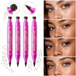 Dual-Ended Faux Freckle Pen, Freckle Stamp and Fine Tip Makeup Pen for Natural-Looking Face Makeup, Easy Freckle Look for Daily Wear, Party, Festival and Photo Makeup