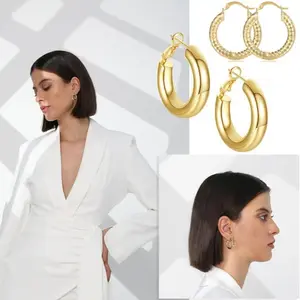 18K Golden-plated Earrings 2pairs/set Minimalist Design Lightweight And Durable Suitable For Daily Wear Valentine'S Day Gifts And Spring Accessories Gift-grade Jewelry errings