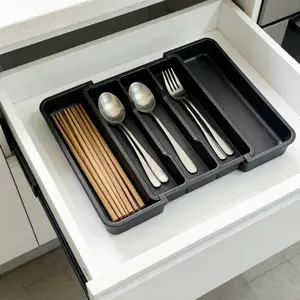 Expandable Utensil Tray Organizer, Durable Kitchen Storage Solution, Space-Saving Design for Easy Access & Organization, Kitchen Organizers