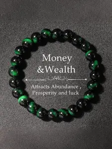 Natural Crystal Multicolor Tiger Eye Beaded Bracelet, Attracts Wealth, Prosperity and Abundance, Unisex Spiritual Jewelry Gift for Friends