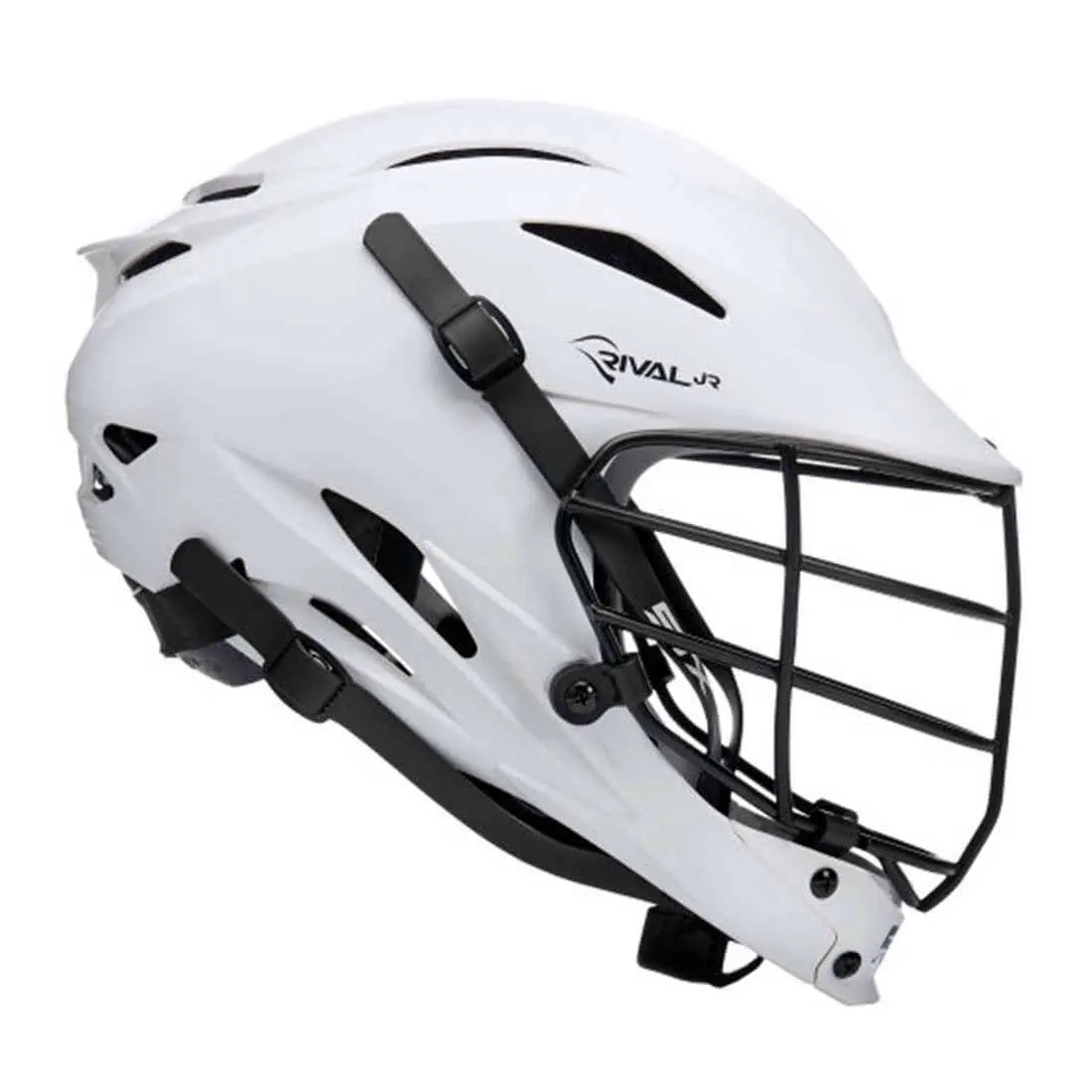 Children's Lacrosse Helmet with Engineered Plastic Shell - Adjustable Fit, NOCSAE Certified for Impact Protection, White/Black, Facemask