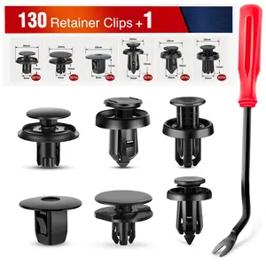 Nilight 131PCS Nylon Material Push-Type Retainers, Front Fender/Front Bumper Car Replacement Fasteners Compatible with Honda Acura Accord Civic Odyssey CR-V Automotive