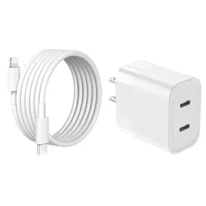 PD 20w Fast Charging Adapter Set, Dual Port Electronic Charger Compatible with iPhone & iPad Models, Essential Power Solution for Daily Use