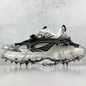 Dad shoes Skiing series height increase thick sole ski shoes 3XL worn-out and plush chunky shoes detachable ice claws