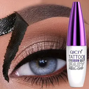 Easy Peel-Off Eyebrow Gel-Waterproof &Sweatproof, Long-Lasting Black or Brown TattooTint, Film Forming, Medium Coverage for All SkinTypes