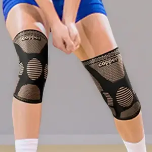 Copper Ion X-Compression Knee Brace | Anti-Slip Patella Stabilizer for Rugby & Training