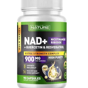Built by Nature NAD Supplement – NAD+ Nicotinamide Riboside with Resveratrol & Quercetin 900mg Formula – NMN Alternative Supplement for Energy, Cellular Health & Anti-Aging – 90 Capsules