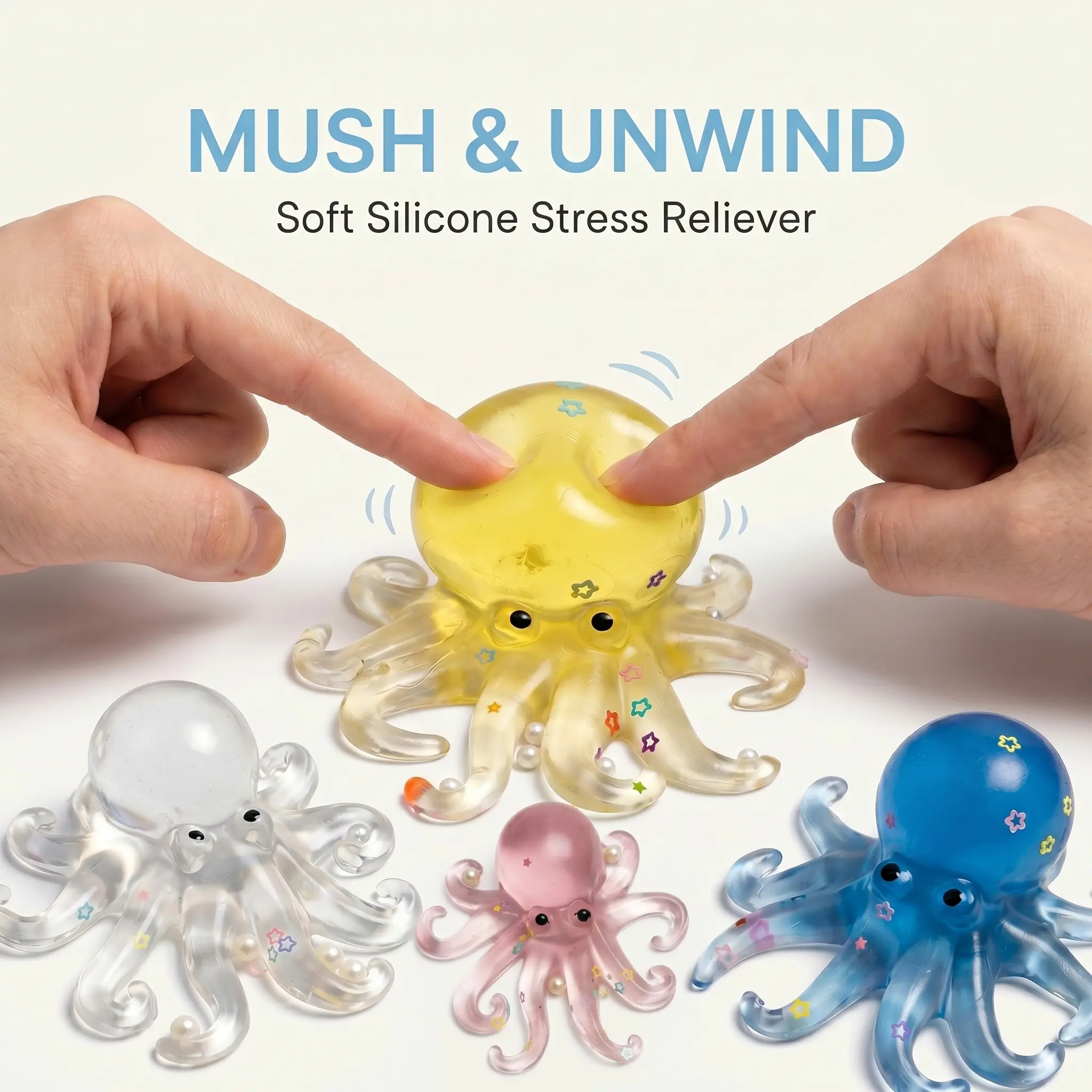 Squishy Jelly Octopus Squishes Toy – Colorful Slow Rebound Stress Relief for Kids, Teens & Adults!