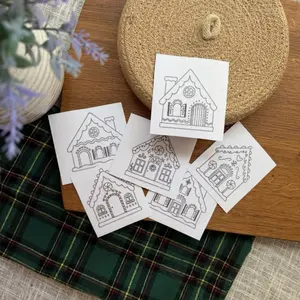 Gingerbread house hand embroidery stick and stitch patterns set of 6 hand embroidery pattern designs