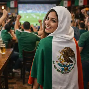 Mexico Soccer Fan Flag Cape With Hood | Stadium Wearable Flag | One Size
