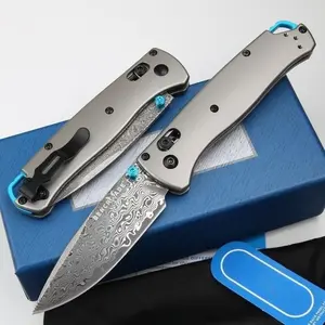 3.14 Inch High-End Titanium Handle Damascus Blade Outdoor Folding Knife Durable and Lightweight for Camping and Traveling Collectible EDC Tools Subtle Gifts for Men