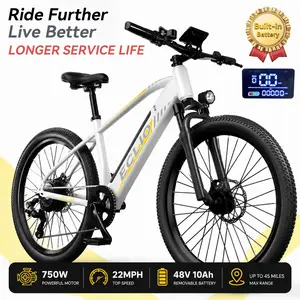 ECLIO M5| 26'' Electric Bike |UL CERTIFIED| 1-Year Warranty Peak Power 750W Top Speed 22 mph Max Range 60 miles | High-Carbon Steel Lightweighted | Removable Battery | Dual Power-Cut Brakes All-Terrain  Fat Off-Road Tire| 30-Day Free Return