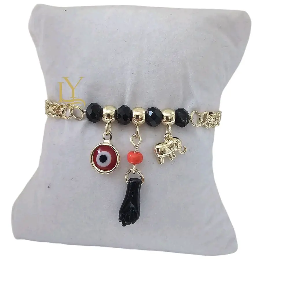 LaYaiBoutique #1264 Bracelet Protection Azabache oro Laminado 14k ALTA CALIDAD