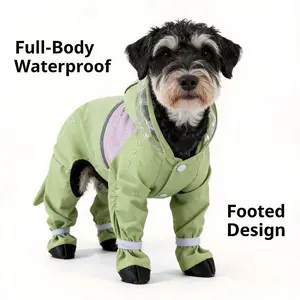 Hipipet Full Body Dog Raincoat – Waterproof 4-Legged Pet Rain Suit, Anti-Mud & Dirt Protection, Hooded Dog Rain Jacket for Small Medium Large Dogs, Outdoor Walking Rainwear