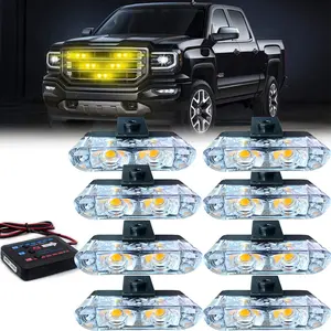 2LED 8pcs LED Surface Mount Grille Light, Network Light DC12V, Easy Installation LED light Bar