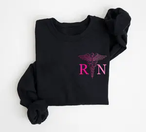Pink RN Registered Nurse Sweatshirt, Nurse Appreciation Gift, Nurse RN Sweater, RN Graduation Present, Nursing Sweatshirt, Nurse Life, Nurse Grad Gift