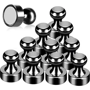 12Pack Fridge  Black,Metal Refrigerator ,  Push Pin  for Whiteboard, Refrigerator, Dry Erase Board, Map, Locker Accessories, Office Accessories, Kitchen Accessories