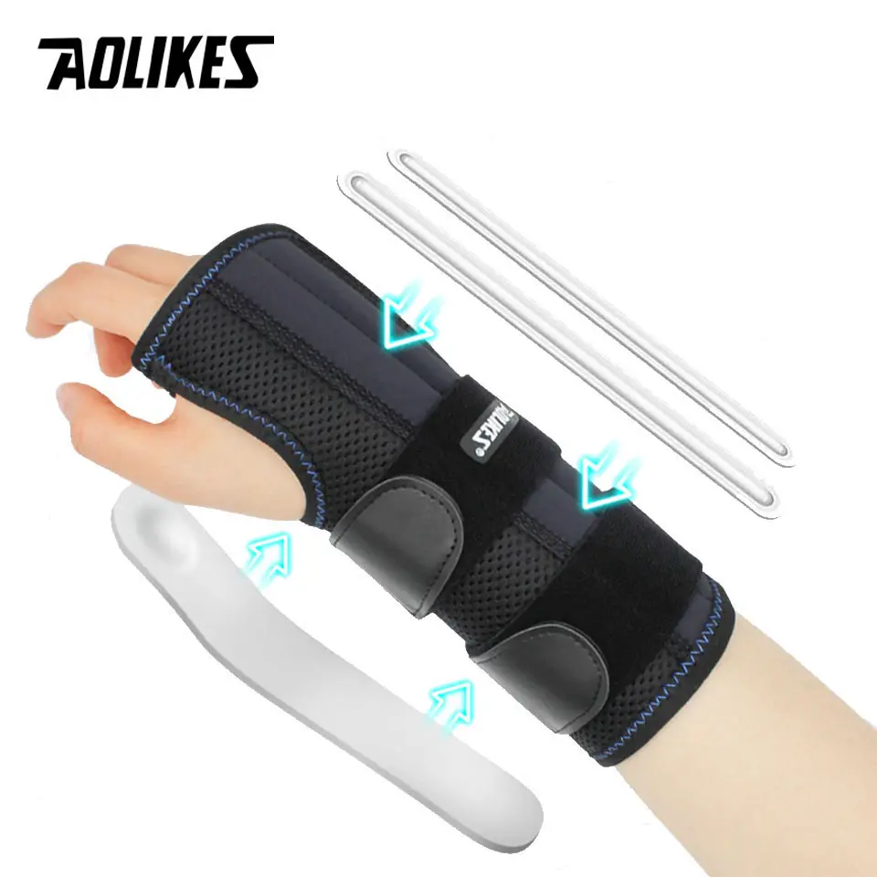 AOLIKES Wrist Brace with Splints for Hand Carpal Tunnel Adjustable Day Night Wrist Brace for Men Women Wrist Brace for Arthritis Tendonitis Sprain Sports Protection