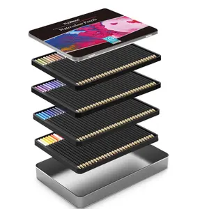 120 Watercolor Pencils, Beautiful Blending Effects with Wet or Dry,Ideal for Coloring Book Blending Sketching- Water Soluble Pencils for Adults