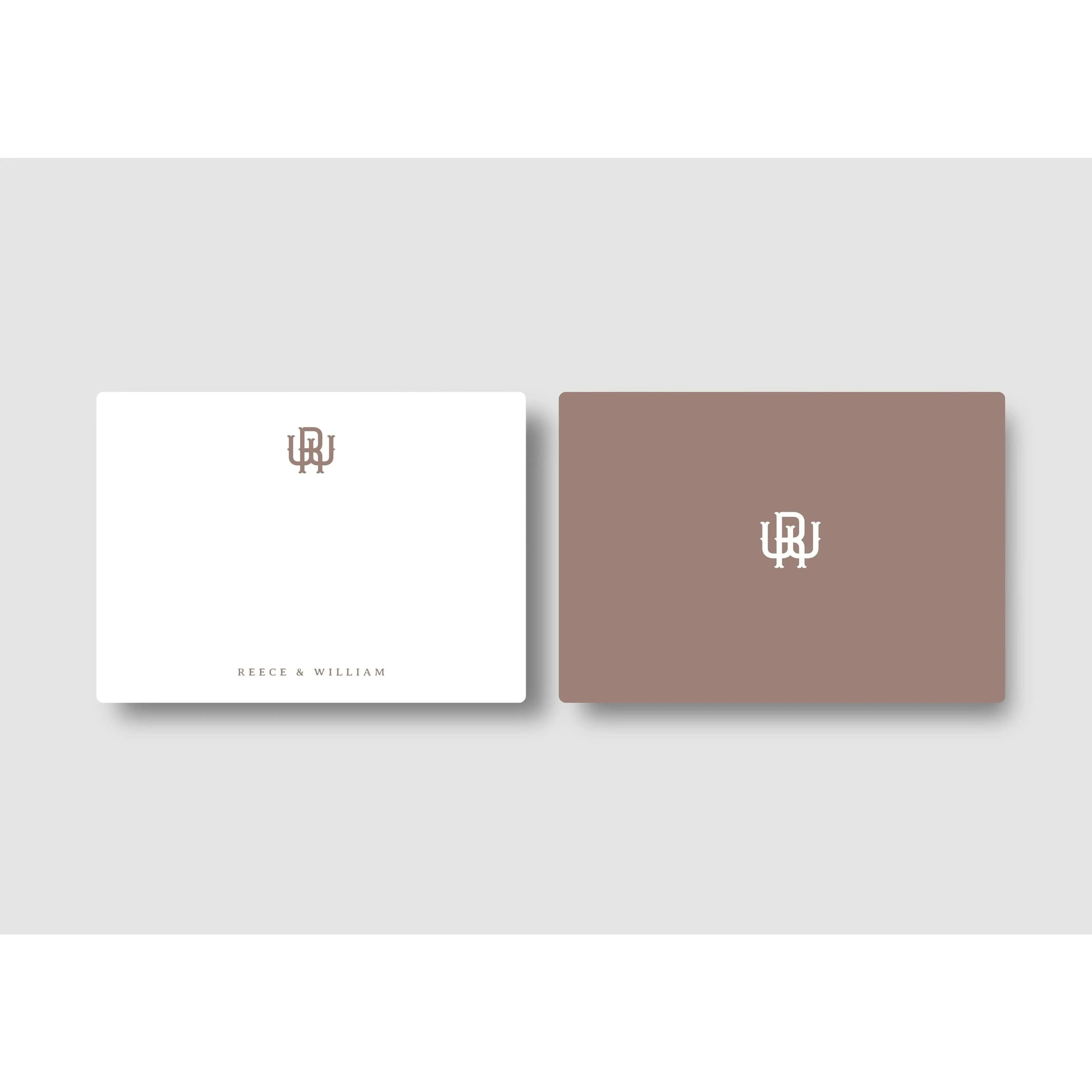 Monogram Couple Wedding Stationery Set, Personalized Monogram Stationery