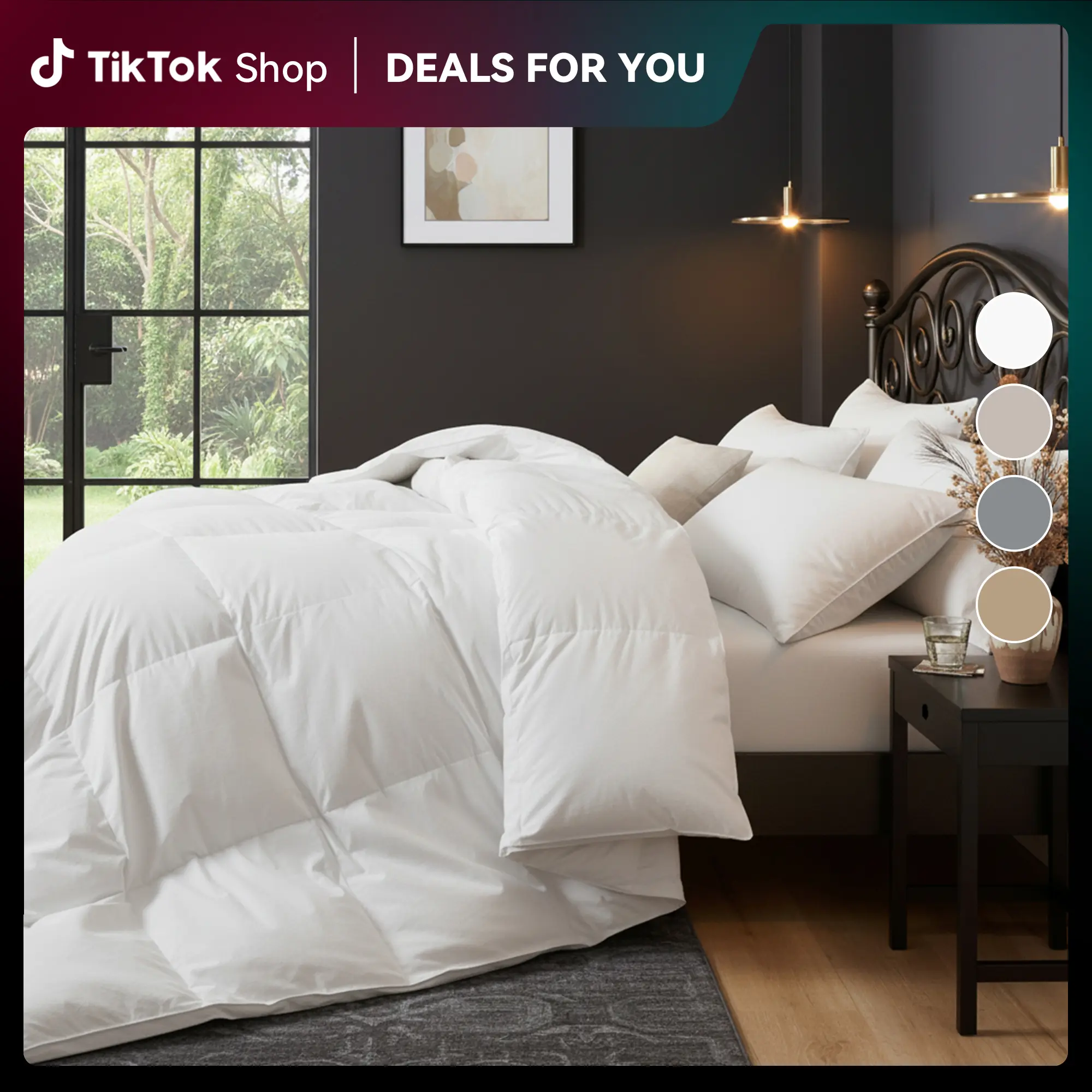 PEACE NEST Fluffy King Duvet Insert - Soft Down Blend Goose Down Feather Fiber Fill, Heavyweight Winter Polyester Comforter, Durable Machine-Wash Premium Hotel-Quality Bedding