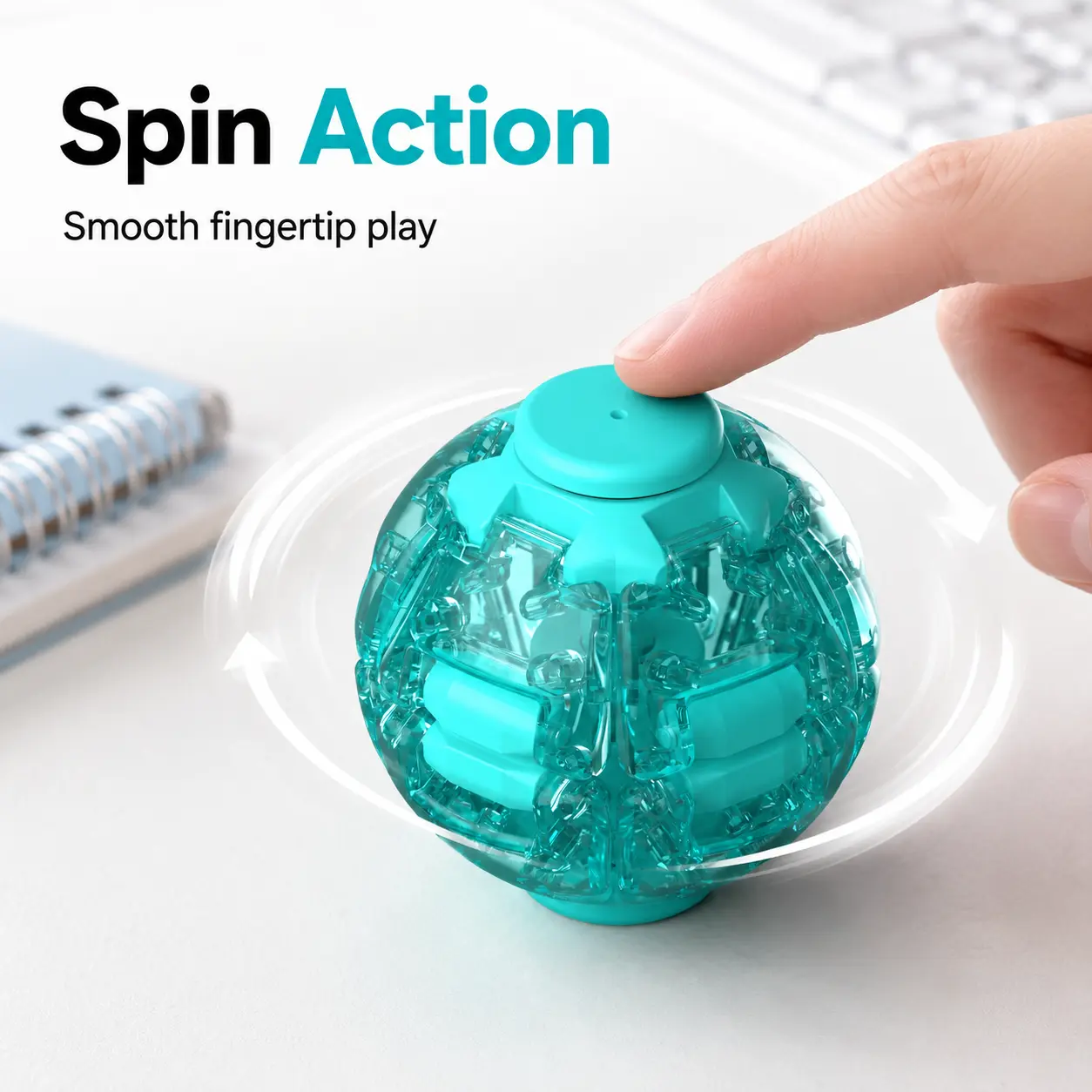 Upgraded 3D Printed Fidget Ball Toy, Smooth Spinning Sensory Gyro Toy, Stress Relief Desk Gadget, Anxiety Relief Fidget Spinner, Portable Handheld Fidget Gyro Toy  for Kids, Teens and Adults, Christmas/Halloween/Birthday Gifts