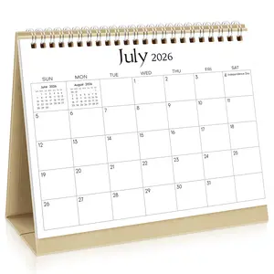 SKYDUE 2026-2027 Small Desk Calendar, 21-Month Desktop Calendar with Stickers, 8.3" x 6.3", Black summervibes☀️