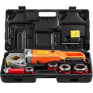 fathersdaygift VEVOR Electric Pipe Threader, 2300W Pipe Threading Machine with 4 Dies 1/2 - 1 1/4, 110V Hand-held Pipe Threader Machine with Copper Motor, Portable Electric Pipe Threading Kit with Carrying Case