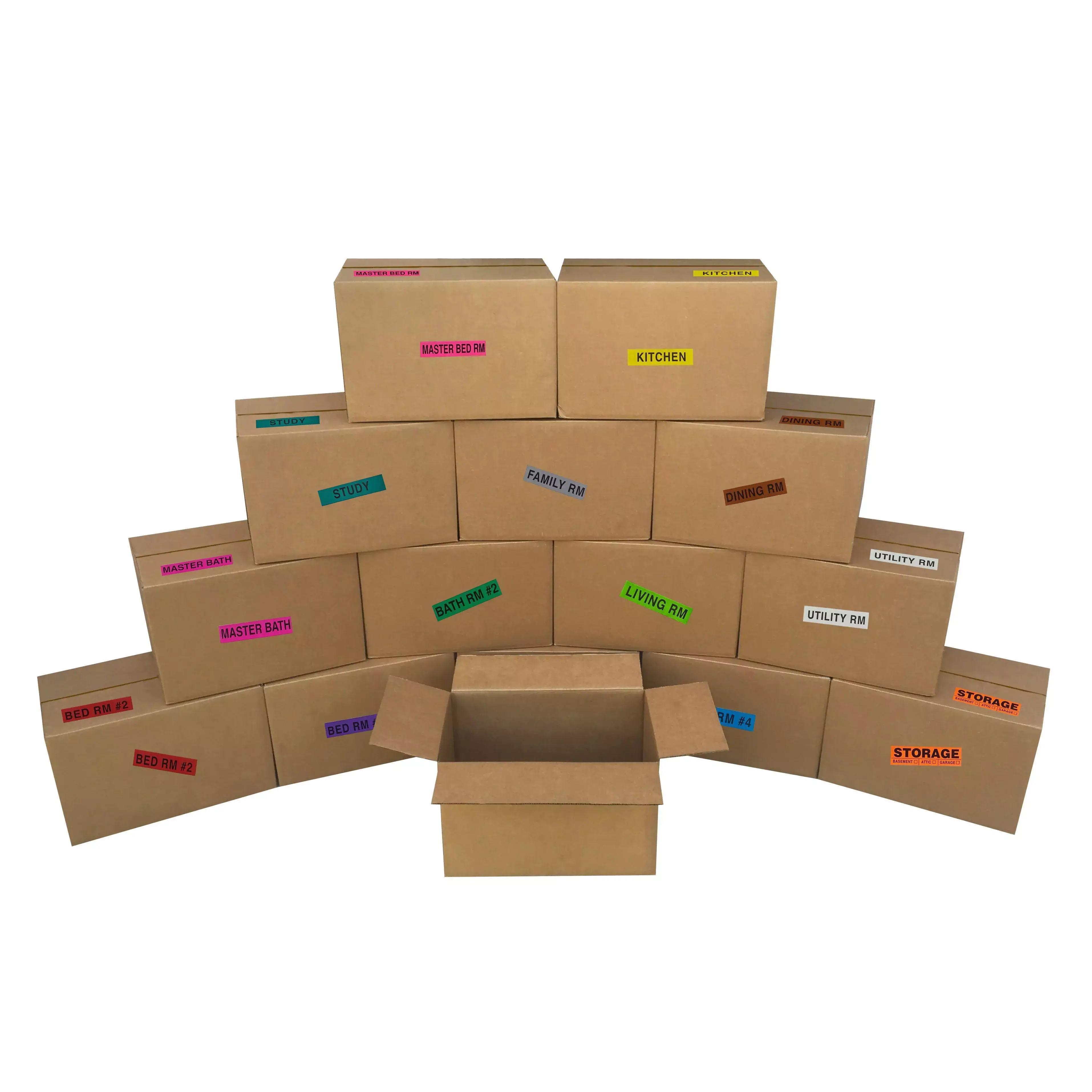 UBMOVE Small Stackable Cardboard Moving Boxes, 16x10x10" Rectangle Shape, Pack of 15 Flat Shipped with Moving Labels, Stackable Box, Corrugated Paper