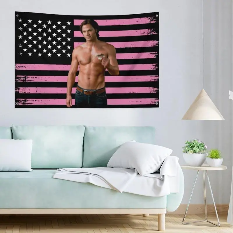 American Flags Stars and Stripes Tapestry - Soft Polyester Lightweight Drape, 40x60 Wall Cover, Cozy Decor with 4 Grommets, Funny Wall Hanging Gift for Living Room Bedroom (For Kids)