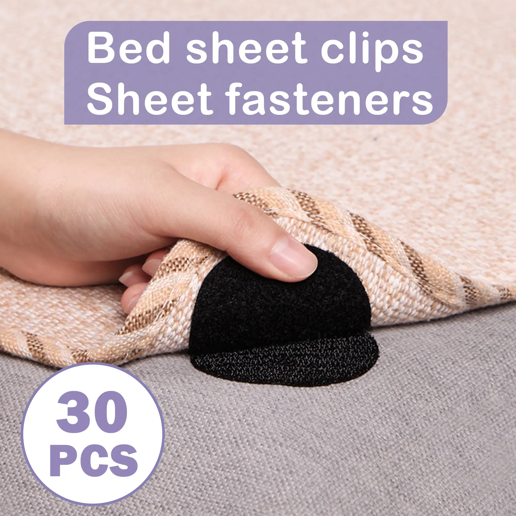 30 Counts Round Hook and Loop Fasteners, Extra Thick Reusable Mounting Points for Daily Use, Black
