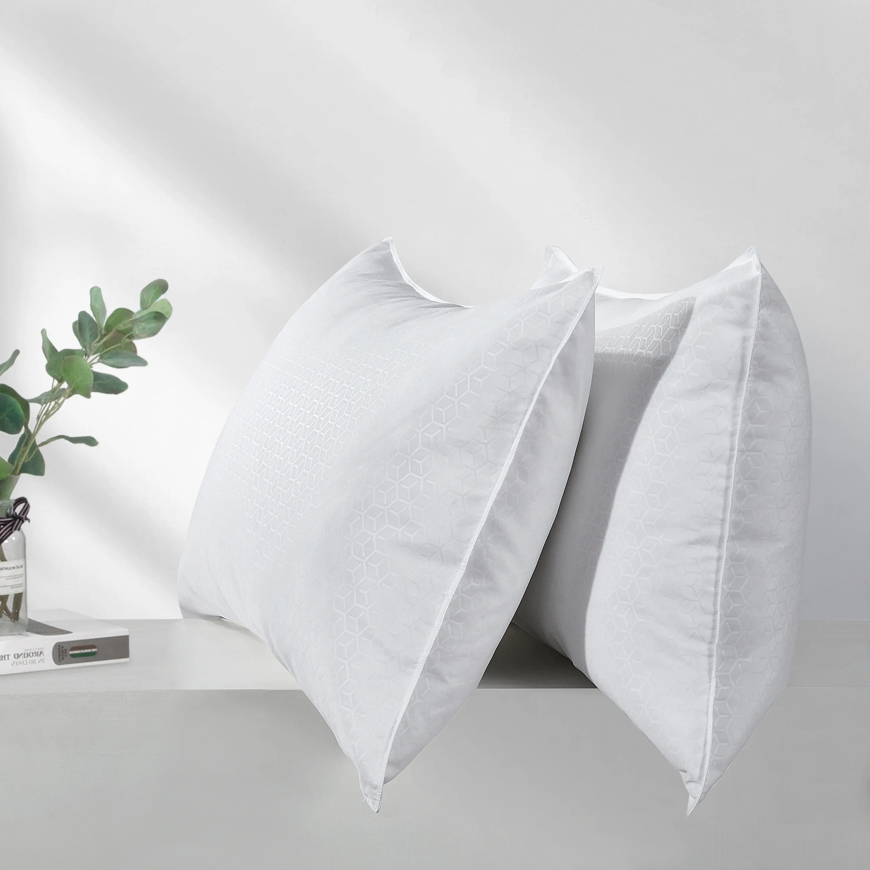 PEACENEST 20x26 inch Grey Goose Down Feather Pillow - Premium Hotel-Quality Bedding, 20x30" Option, Cozy for Home & Hotel Use, Supports Restful Sleep, Sleeping, Cozy Bed Setup