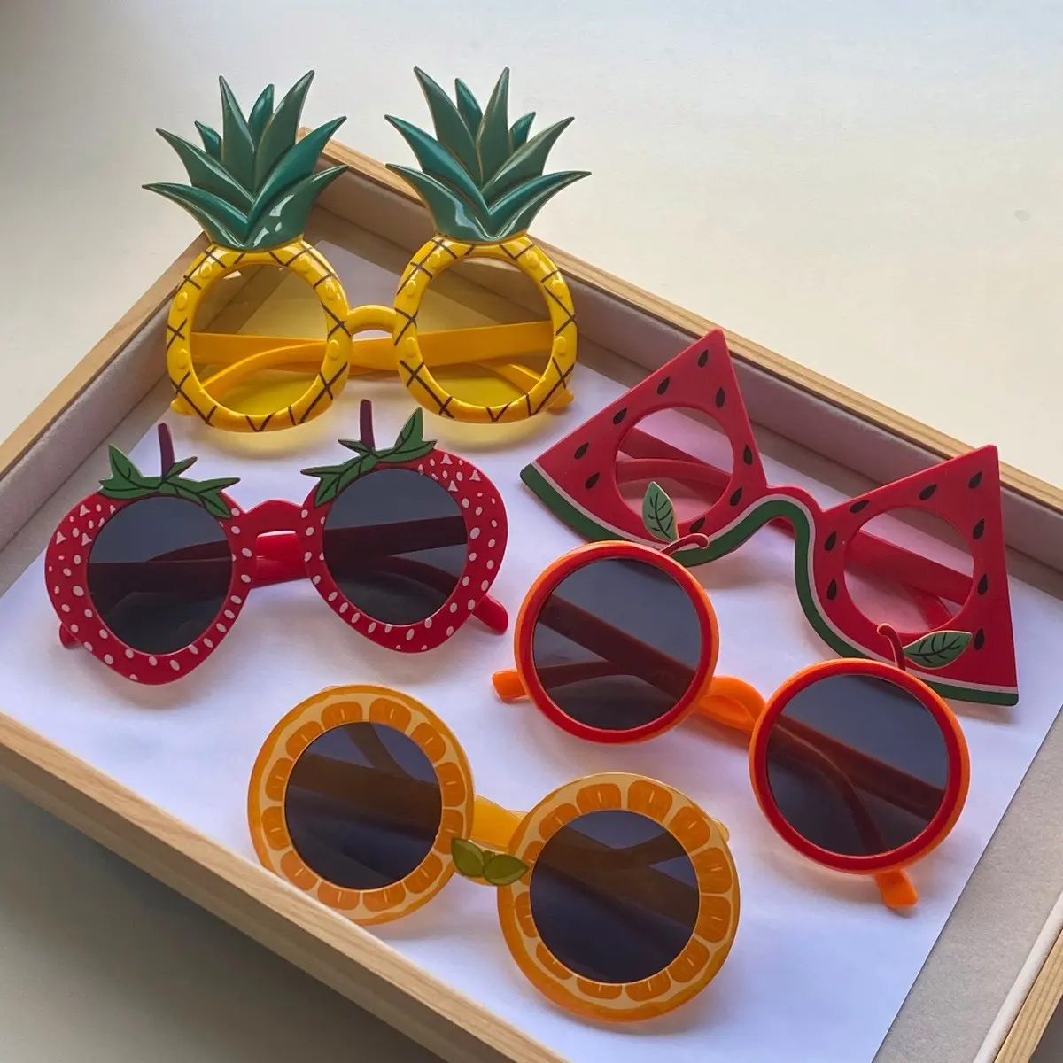 Funny Hawaiian Party Glasses, Fruit Shape Sunglasses, Watermelon Strawberry Pineapple, Summer Beach Props, Fun Sunwear for Parties, Party Supply Accessories