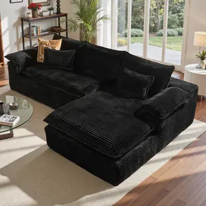 XIZZI 112" L Shaped Modular Sectional Sofa with Chaise, Boneless Cloud Couch with Layered Cushion, Oversized Upholstered Sofa, Flexible Module Combination for Living Room, No Assembly Require