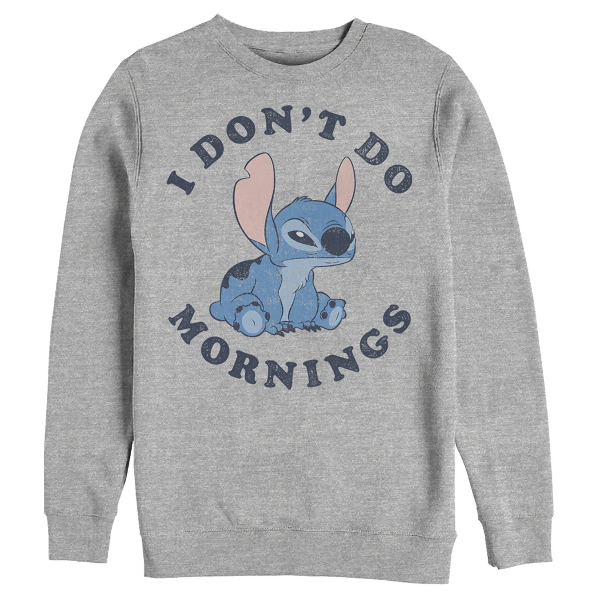 Men's Lilo & Stitch I Don't Do Mornings Light Blue Sweatshirt