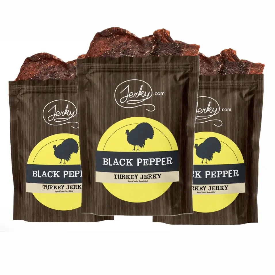 3 Pack - Black Pepper Turkey Jerky - All-Natural, No Added Preservatives - 7.5 oz
