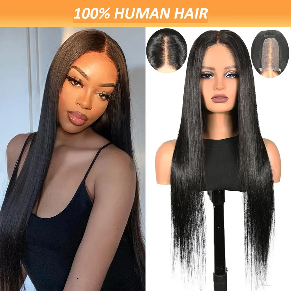 New 2025 Arrivals [2x4 150% Density Human Hair Lace Closure Wig] Women'S 150% Density Straight 2x4 Lace Closure Wig, Human Hair, Pre-Plucked Baby Hair, Vacation Style, by AIRCABIN