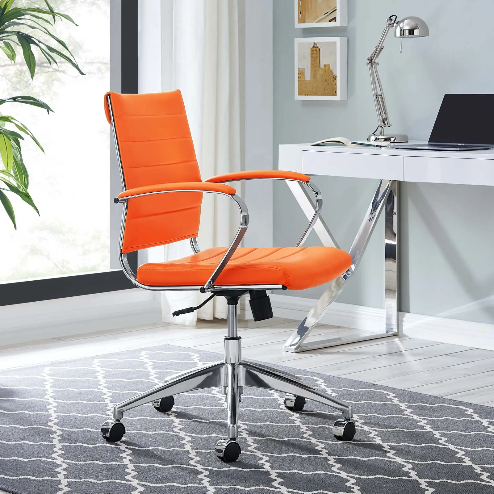 Modway Jive Mid-Back Ergonomic Office Chair, Orange Home Office Furniture for Commercial & Personal Use, Ergonomic Chair
