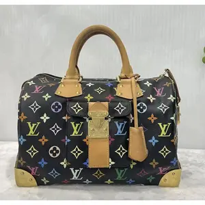 Pre-owned Auth Louis Vuitton Murakami Speedy 30 Black Monogram Canvas Bag X417