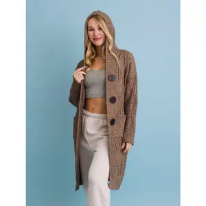 Hooded Knit Cardigan