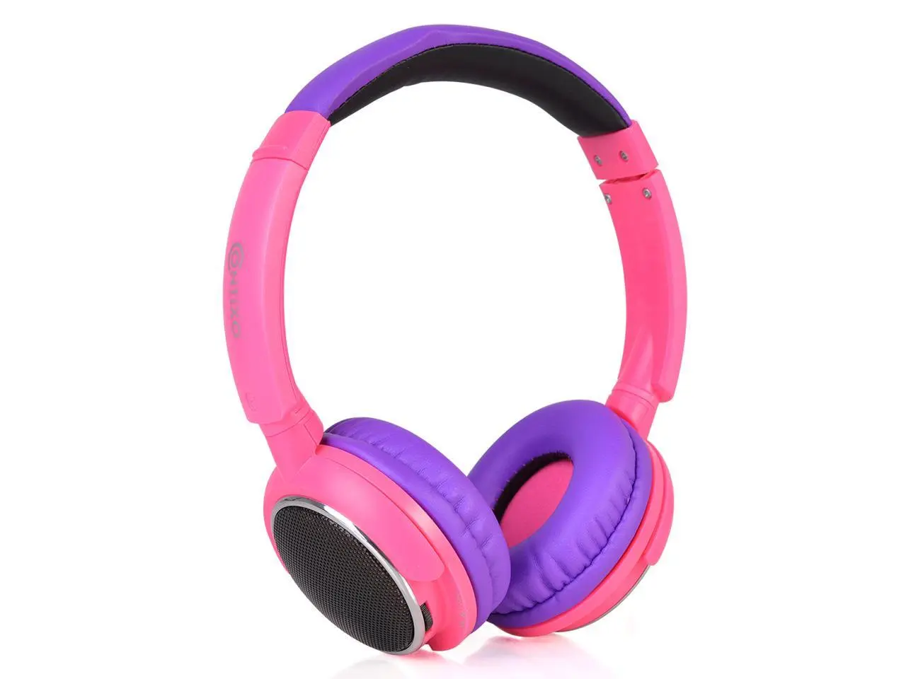 Contixo KB 300 Kids Bluetooth Wireless Headphones | 85db Volume Limiting, Microphone, MicroSD Card Player, Wired 3.5mm AUX Cable, Music Streaming, Colorful LED Lights (Purple + Pink)