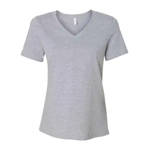 BELLA + CANVAS Women's Relaxed Heather CVC V-Neck Tee