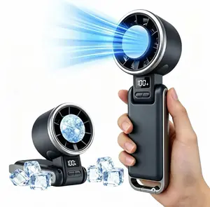 2026 Upgraded Ice Cooling Fan – Portable Handheld High-Speed Fan, 100 Adjustable Levels, Foldable for Travel & Outdoor Use